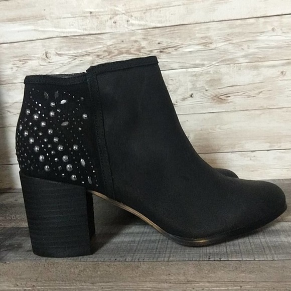 Fergie Leather Bless Bootie Ankle Boots Black 8.5 - Picture 9 of 12